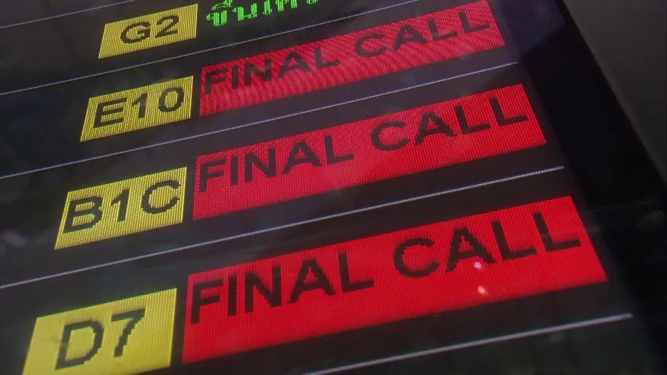 A close up of the final call sign